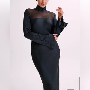 Meshki Patricia High Neck Satin Midi Dress - SIZE XXL NEW NWT